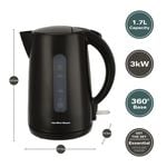 HAMILTON BEACH ESSENTIALS 1.7L BLACK Rapid Boil Kettle