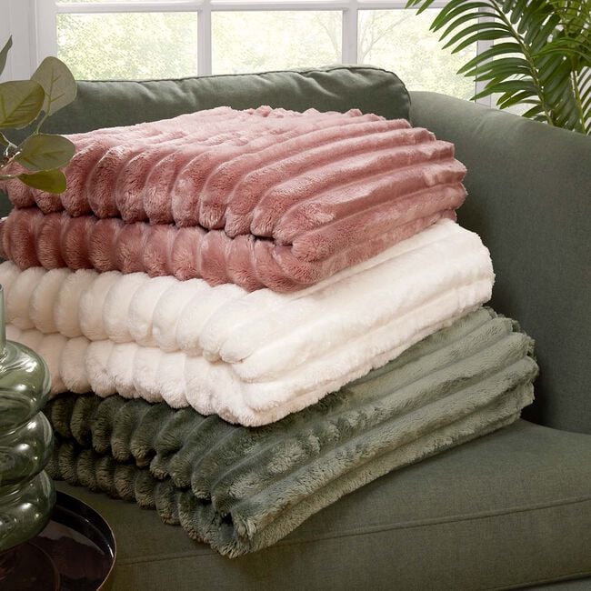 RUANE CORD VELVET WHITE 150x200cm Throw 