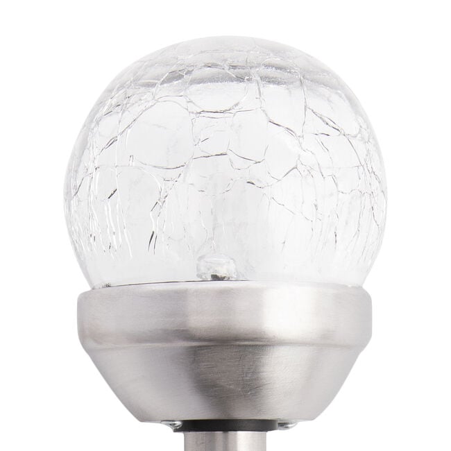 6 Mini Crackle Ball Post Solar Garden Lights