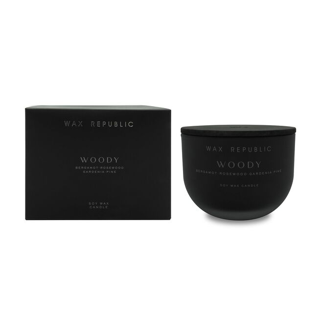 Wax Republic Woody Bergamot Rosewood 3 Wick Candle