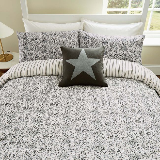 SUPER KING SIZE DUVET COVER Byron Grey / Linen