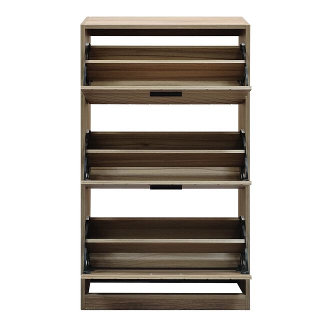 Herringbone Haven Three Door Shoe Cabinet