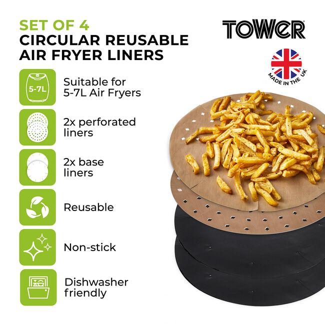 Tower Natural 4 Pack Air Fryer Liners