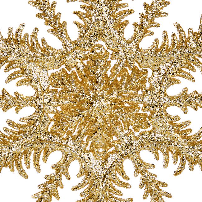 12cm Assorted Gold Glitter Snowflake