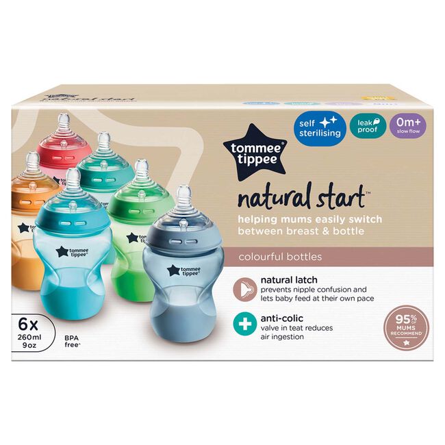Tommee Tippee Brighter 6 x 260ml Bottle Set