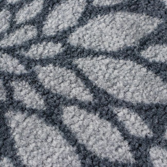 JVL Flowers Black/Grey Mega Mat 50cm x 75cm