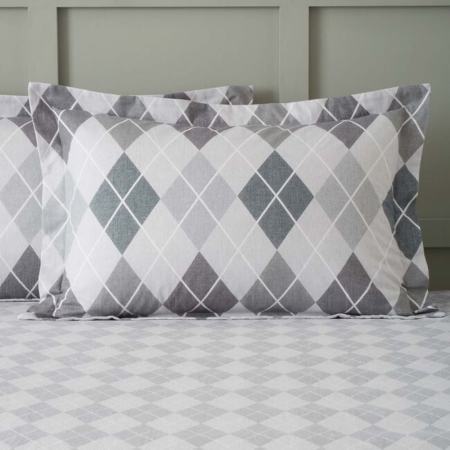 Nicole Day Argyle Brushed Cotton Oxford Pillowcase