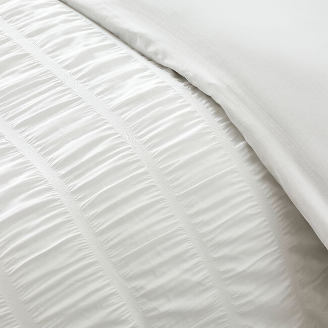 CATHERINE LANSFIELD SINGLE DUVET COVER Seersucker Frill White