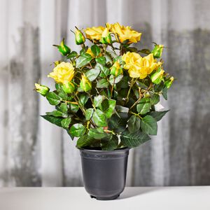 40cm Artificial Yellow Rose Plant