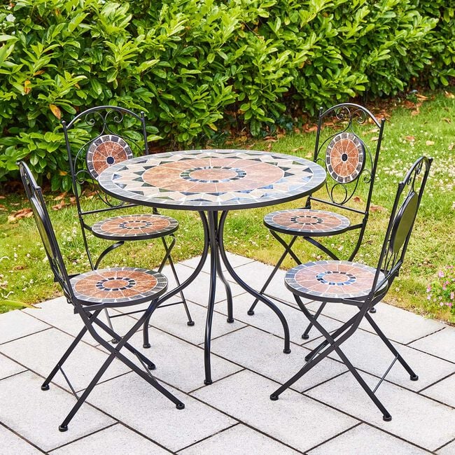 Diamond Mosaic Bistro Set 5 Piece