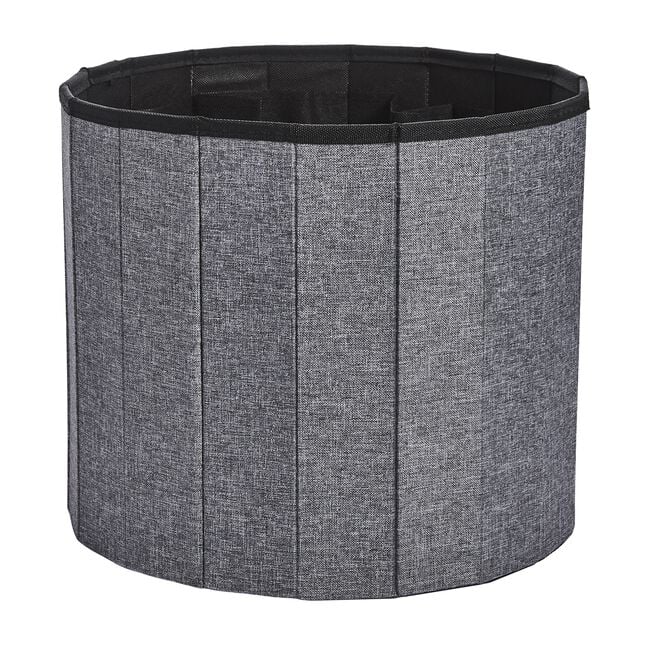 Small Folding Linen Storage Ottoman - Grey