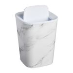 5L EZY STORAGE WHITE MARBLE SWING LID Bin