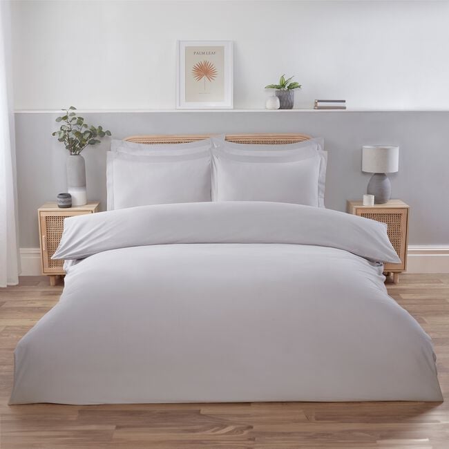 KING SIZE DUVET COVER Brushed Cotton Twill Dove Grey