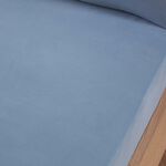 SUPER KING FITTED SHEET Brushed Cotton Twill Denim