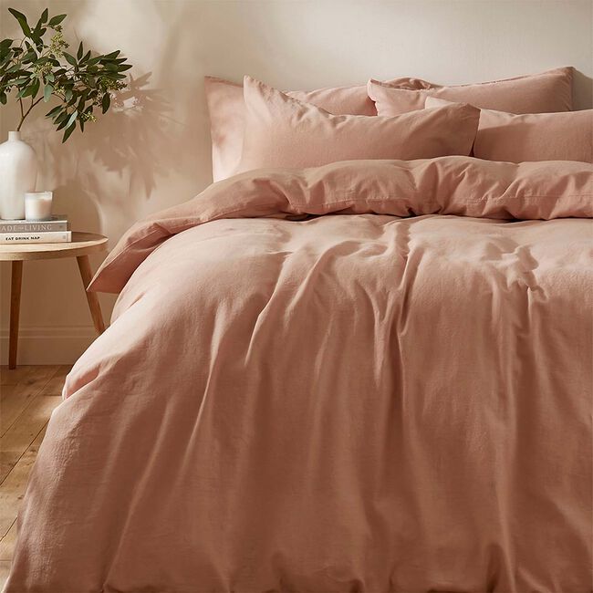 SINGLE DUVET COVER Martex Touch of Linen Seashell Pink
