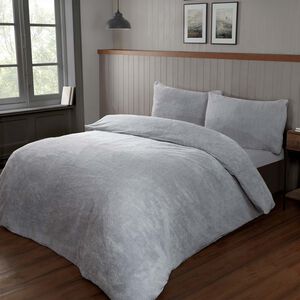 SINGLE DUVET COVER Teddy Plush Grey