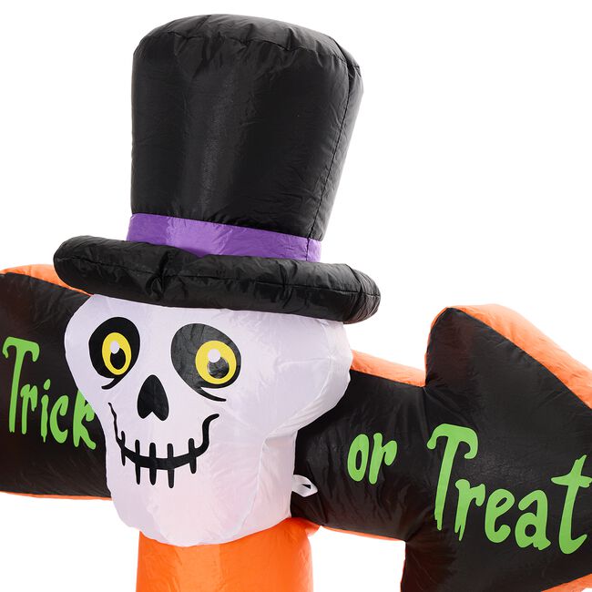 1.2M Inflatable Skeleton Trick Or Treat Sign Post