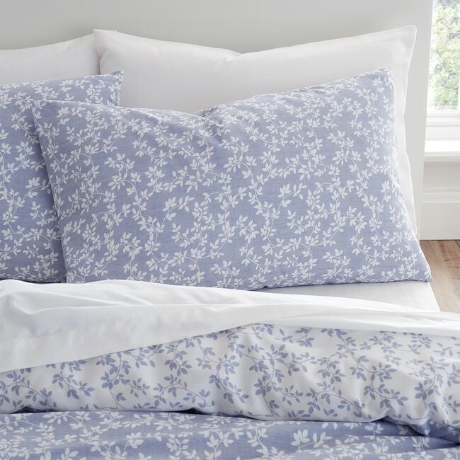BIANCA SINGLE DUVET COVER Shadow Leaves Blue