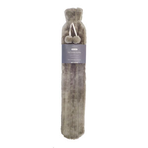 Faux Fur Long Hot Water Bottle - Taupe