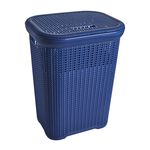 Navy Knit Laundry Hamper 
