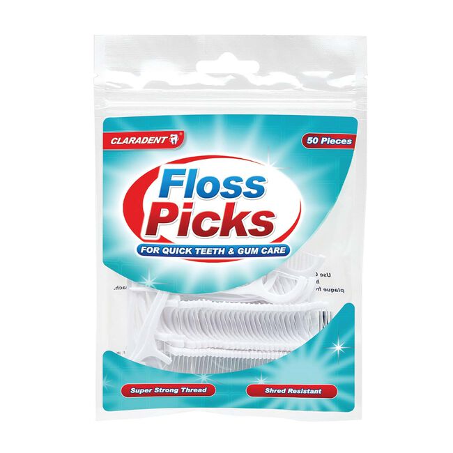 Claradent Dental Floss Picks 50 Pack