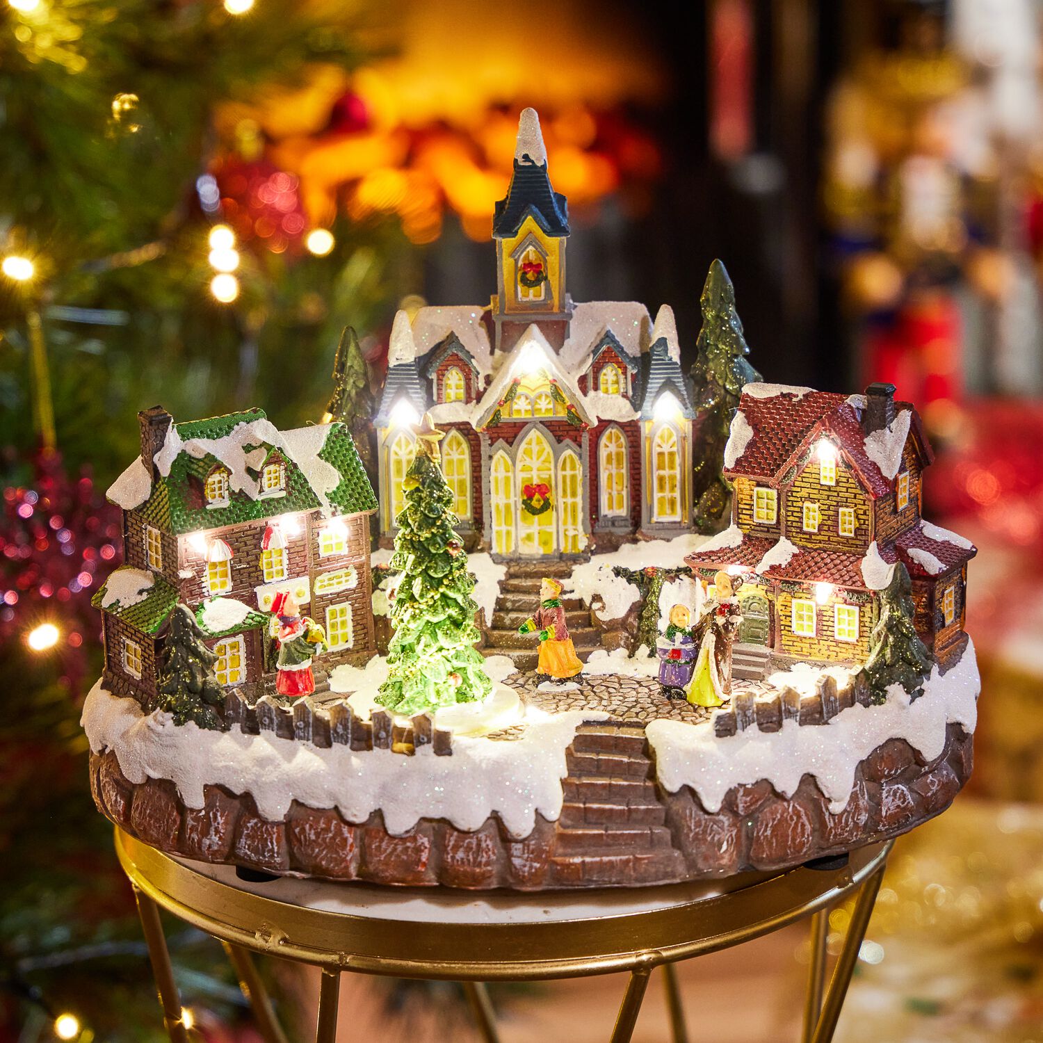 Disney Inches Animated Christmas Tree Table Top Ornament With LED Lights Sounds | Led Light Up Mini Village House Scene Christmas Decor Xmas Ornament D Disney Inches Animated Christmas Tree Table Top Ornament With LED Lights Sounds | Led Light Up Mini Village House Scene Christmas Decor Xmas Ornament D