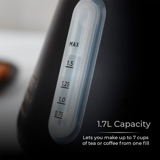 Tower Ash Black 1.7L Pyramid Kettle