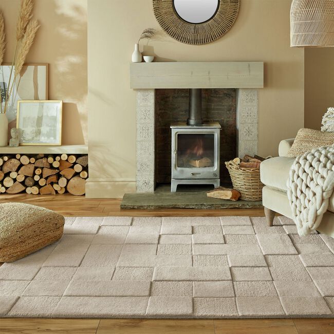 CHECKERBOARD NATURAL 120x170cm Rug