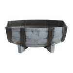 Half Barrel Plant Pot Grey 12"
