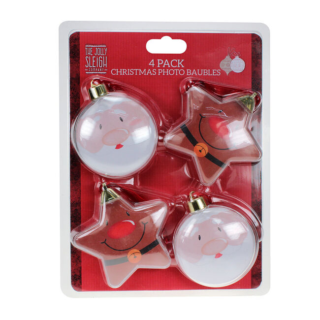 Christmas Photo Baubles 4 Pack
