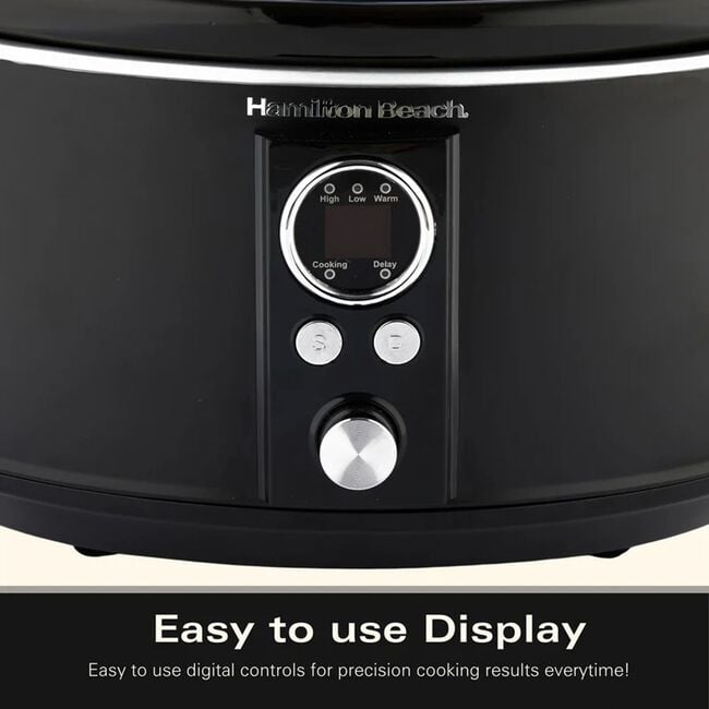 Hamilton Beach 6.5L Digital Black Slow Cooker 
