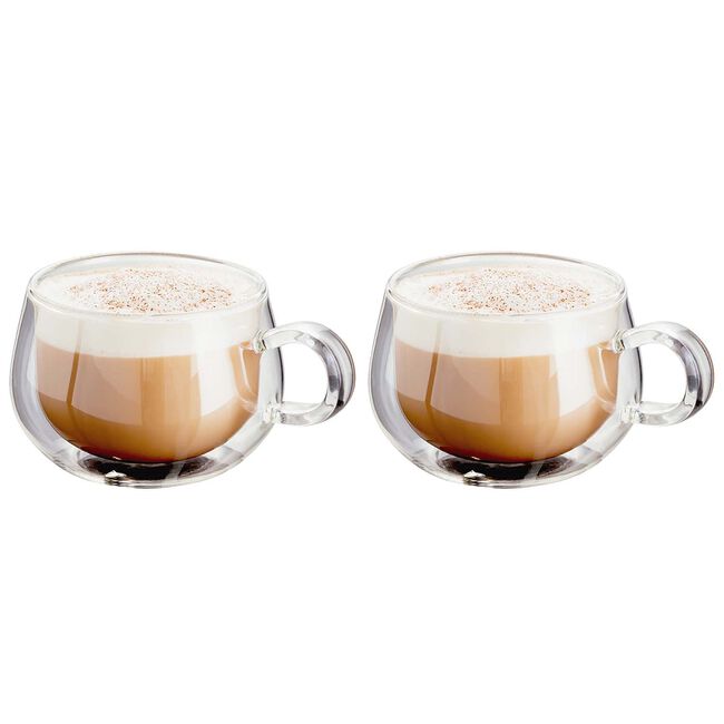 Judge Double Wall 225ml Glass Coffee Cup - 2 Pack