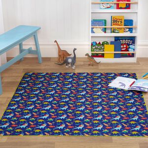 Baby Splash Dino Land Play Mat 130cm x 130cm -Blue