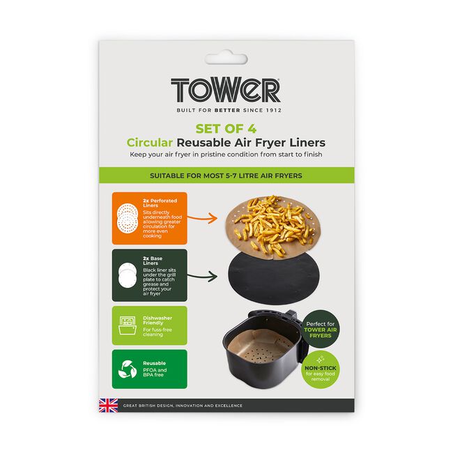 Tower Natural 4 Pack Air Fryer Liners