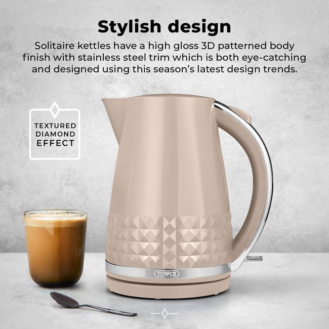 TOWER SOLITAIRE BEIGE 1.5L Kettle