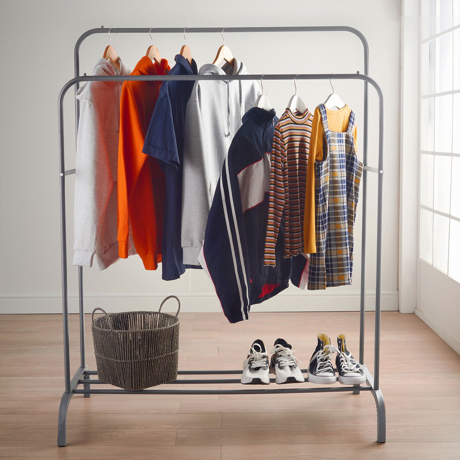 Buy HOUZE HOUZE - Double Pole Stainless Steel Clothes Hanger