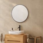 Black Round Mirror 50cm