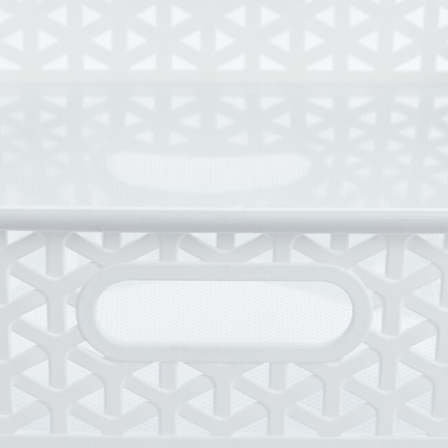 Geometric 6.5L White Storage Basket