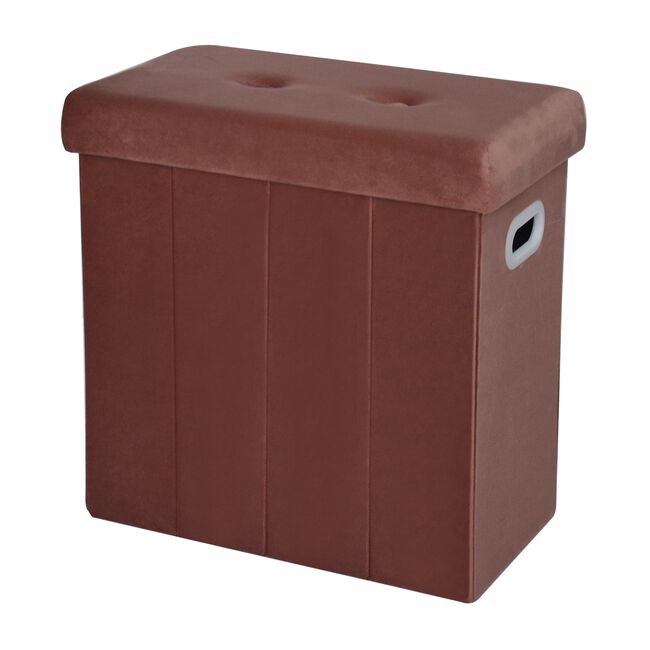 FOLDING SLIM DUSTY ROSE STORAGE Ottoman