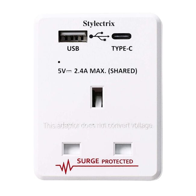 Stylectrix Type-A & Type-C Travel Adaptor Plug