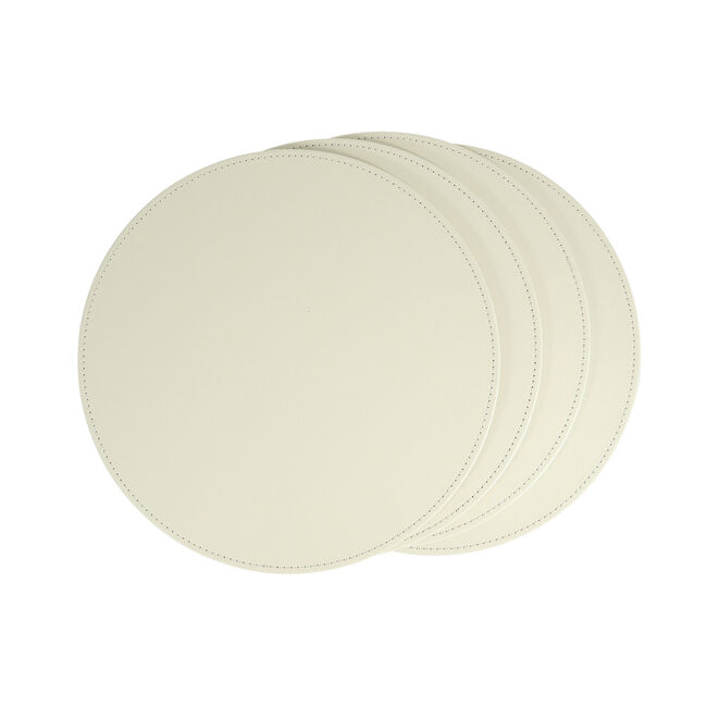 Reversible Round Placemats 4 Pack - Green & Cream