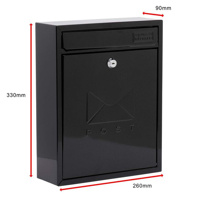 Steel Letterbox - Compact Black