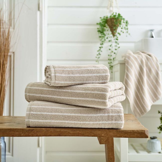 Deyongs Malmo Stripe Hand Towel Stone/White