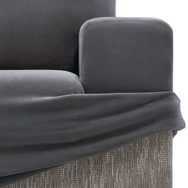 REGAL MILLS EASYSTRETCH VELVET DARK GREY Armchair Cover