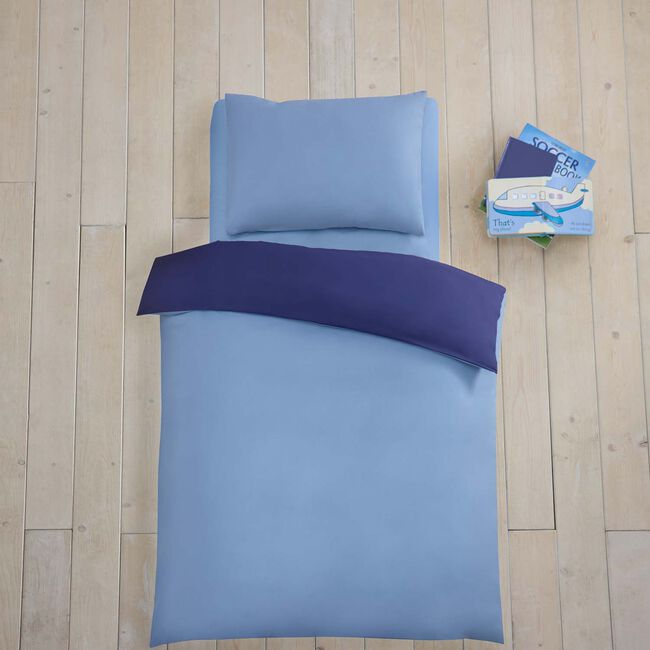 SUPERKING DUVET COVER Luxury Percale Air Force Blue/Navy