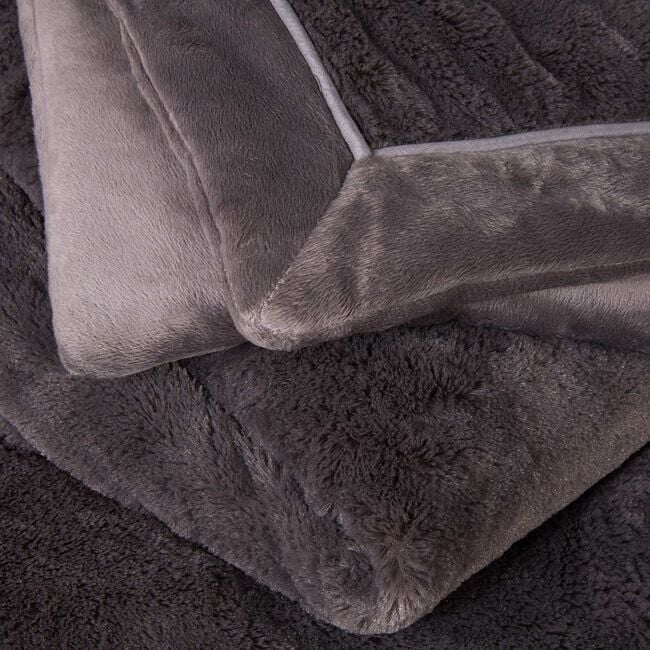 Nicole Day Luxury Charcoal Throw 130 x 170cm 