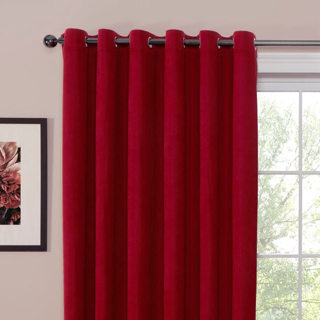 BLACKOUT & THERMAL CORDUROY RED 66x72 Curtain