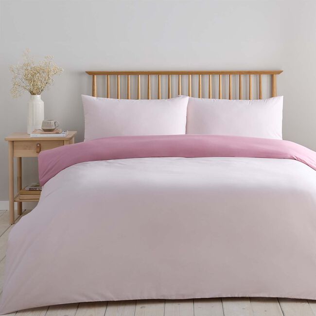 JUNIOR DUVET COVER Luxury Percale Blush Pink/Rose Pink