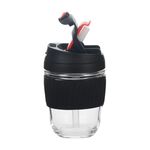 BODYGO BLACK SAFE TRAVEL 360ml Glass Mug