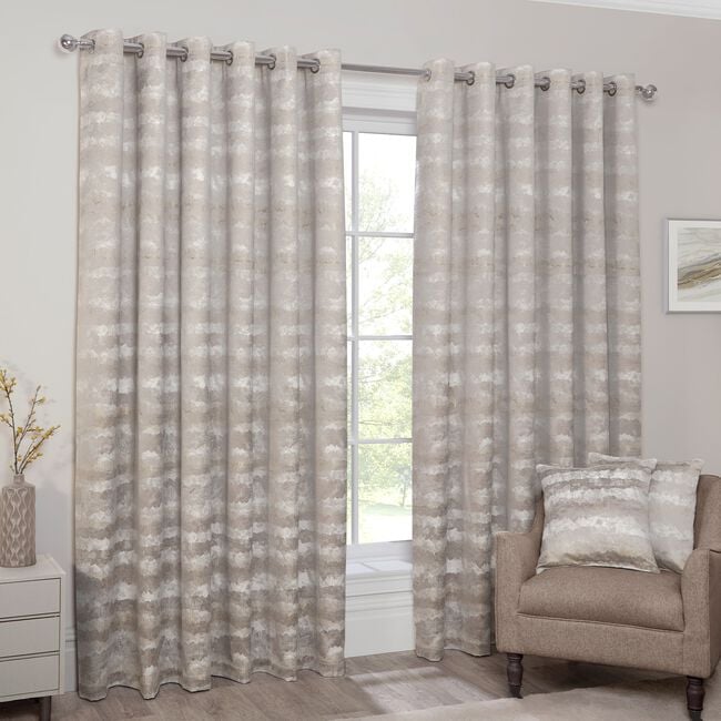 SUNSET STRIPES GREY/OCHRE 66x54 Curtain